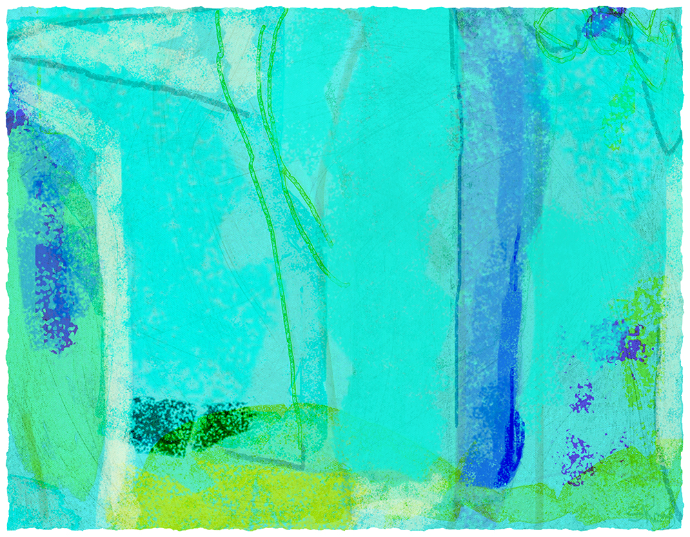 monoprint WATER GARDEN